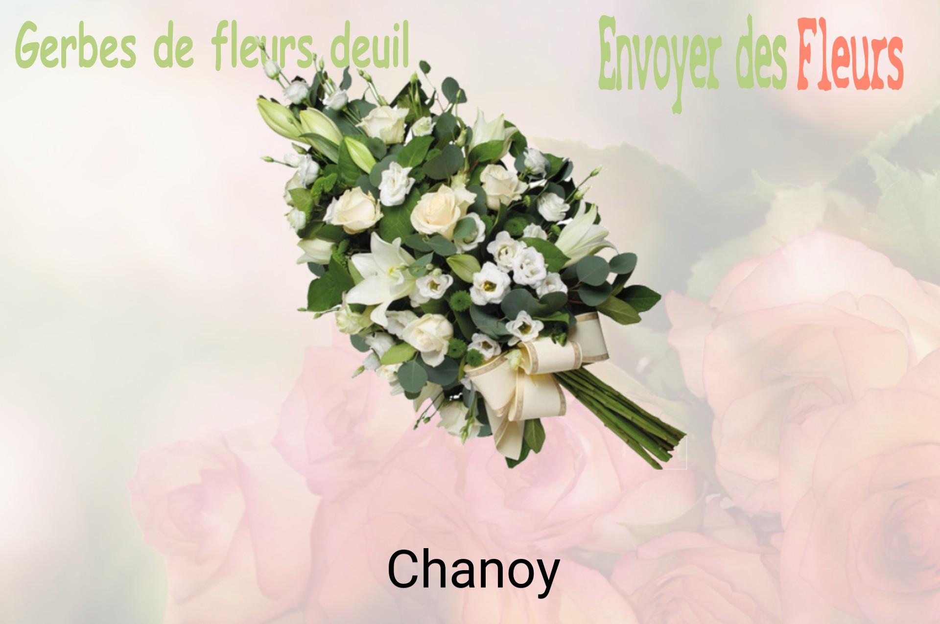 Gerbe de fleurs de deuil livrée à Chanoy